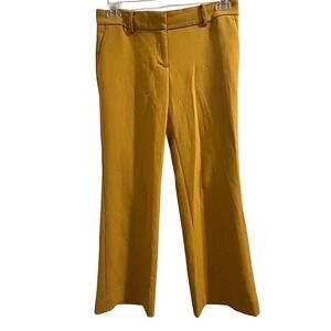 Ann Taylor Womens Mustard Yellow Straight Leg Dress Pants Size 4 Trouser